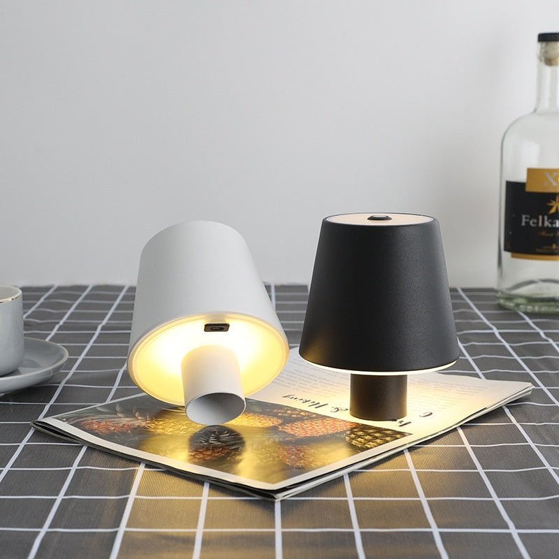 Exclusive Advanced Dimmable Table Lamp with Touch Control — Sand Black Plastic — Back View