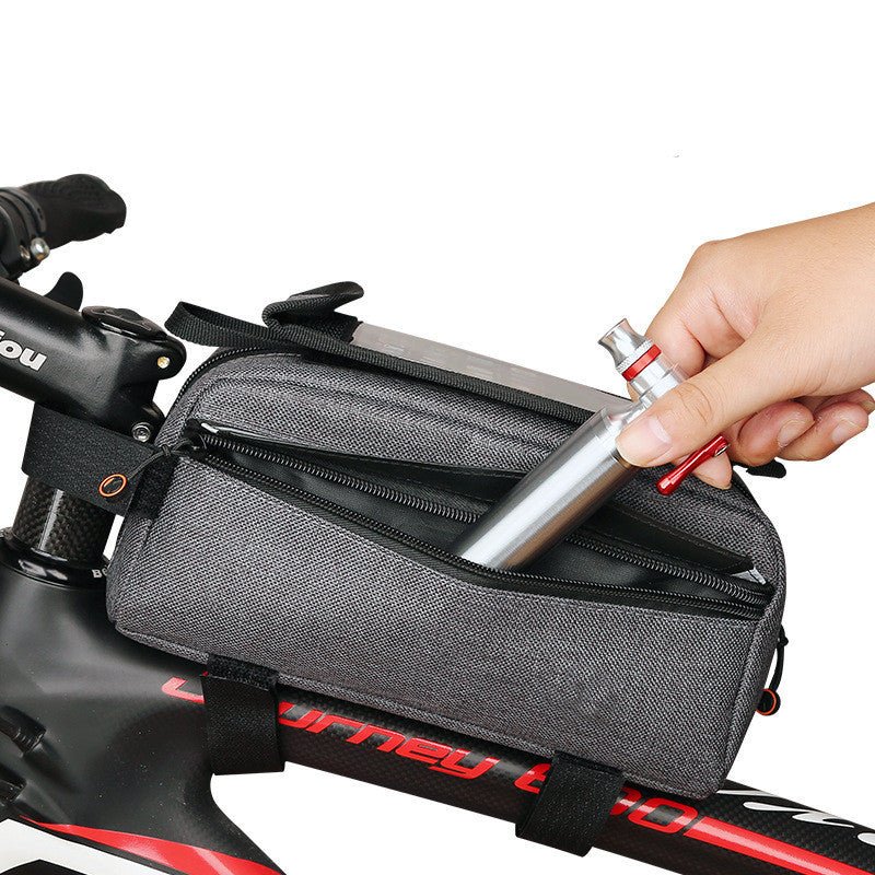 Exclusive Bicycle Front Beam Storage Bag — Grey — Size One size — Top View