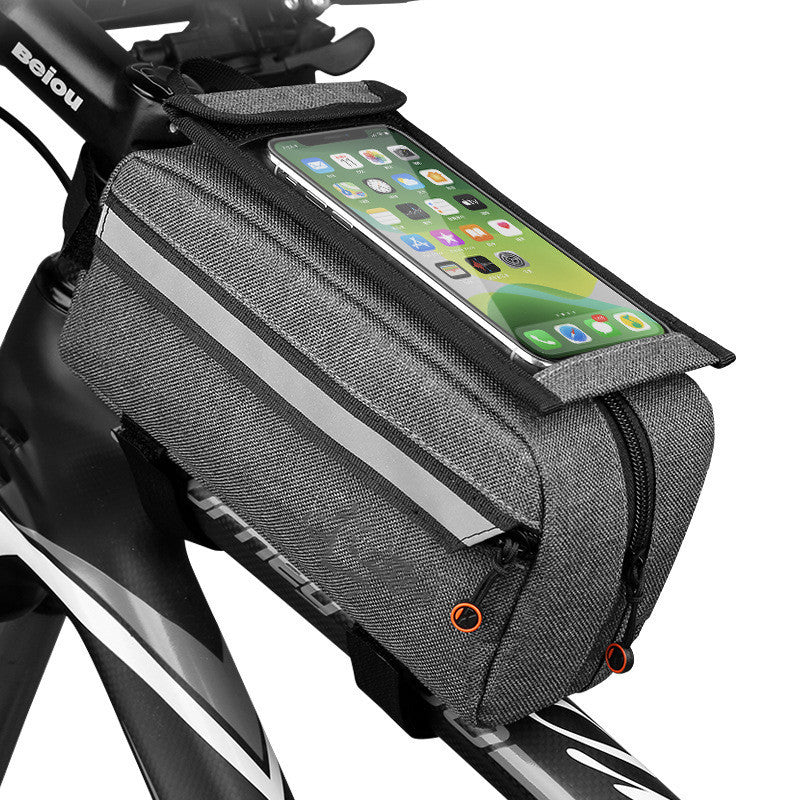 Exclusive Bicycle Front Beam Storage Bag — Grey — Size One size — Front View