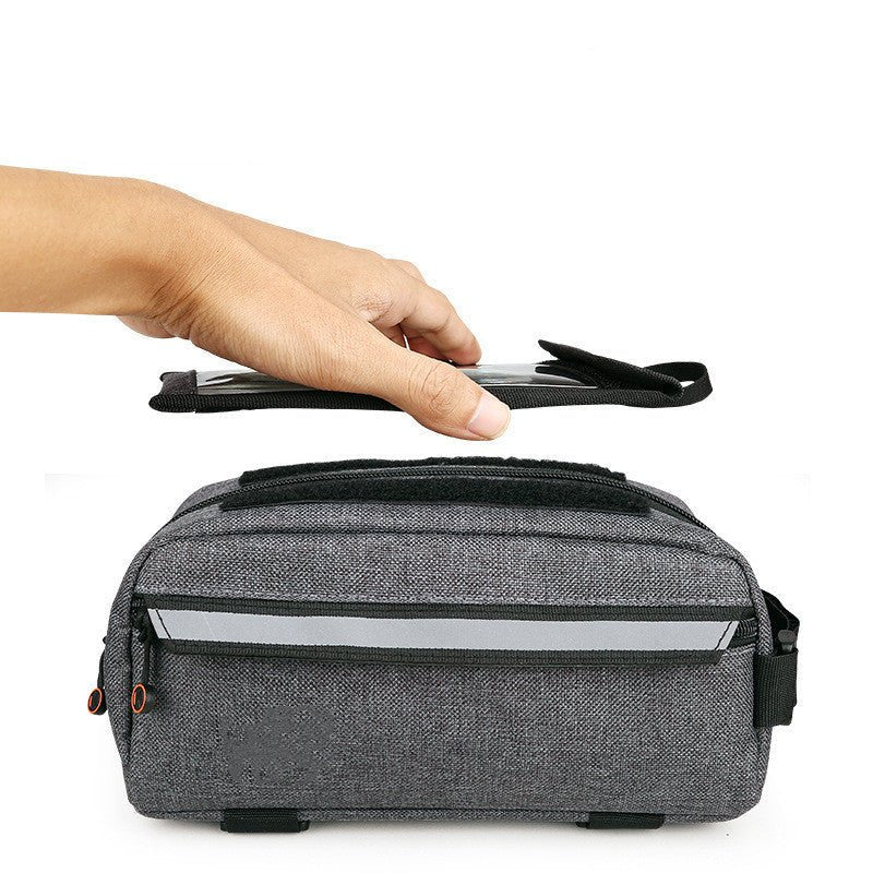 Exclusive Bicycle Front Beam Storage Bag — Grey — Size One size — Back View