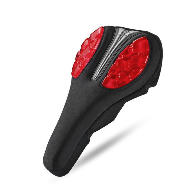 Exclusive Bicycle Gel Saddle Cover — Red — Size Lycra — Top View