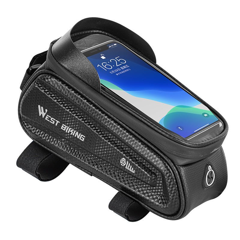Exclusive Bicycle Mobile Phone Touch Screen Upper Saddle Bag — Black 7.2 Inch — Size Average Size — Side View