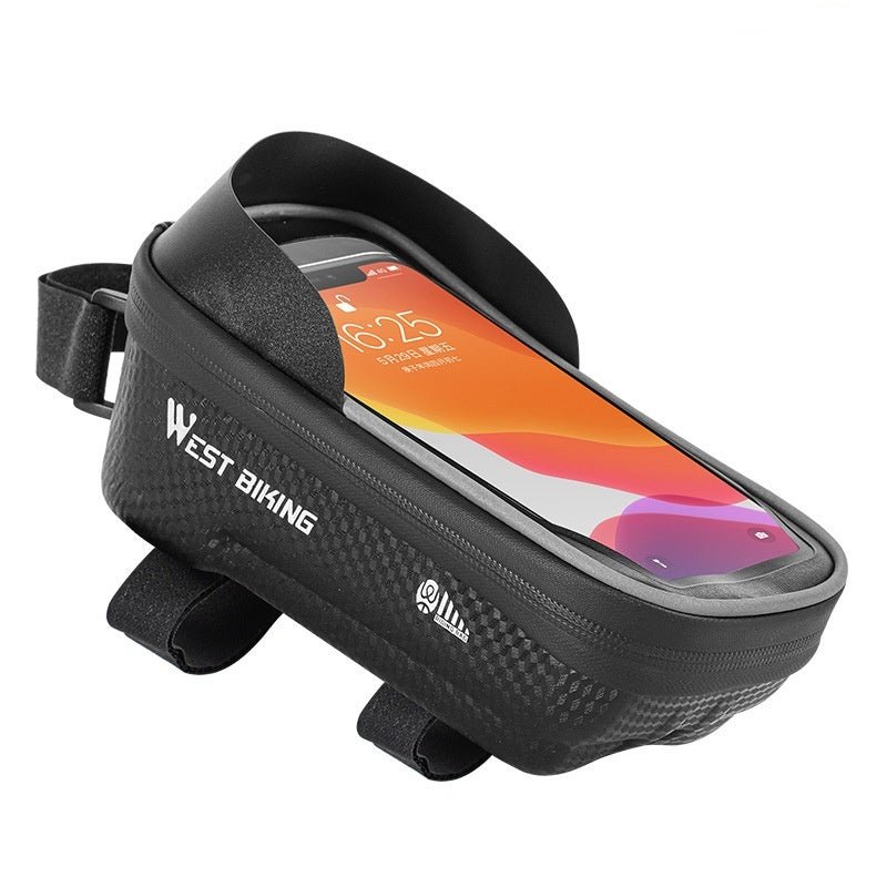 Exclusive Bicycle Mobile Phone Touch Screen Upper Saddle Bag — Black 7.2 Inch — Size Average Size — Back View