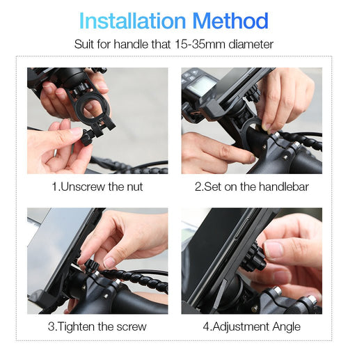 Exclusive Bicycle navigation mobile phone bracket — Black — Side View
