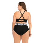Exclusive Big Cup Sexy Bikini for Plus-Size Women — Black — Size 3XL — Detail View