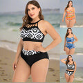 Exclusive Big Cup Sexy Bikini for Plus-Size Women — Black — Size 3XL — Front View