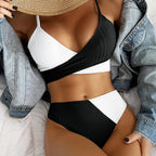 Exclusive Bikini Patchwork Swimwear — Black — Size L — Detail View