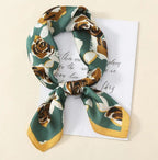 Exclusive Black And White Floral Scarf — Color Matching Black Coffee — Top View