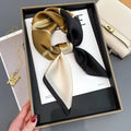 Exclusive Black And White Floral Scarf — Color Matching Black Coffee — Front View