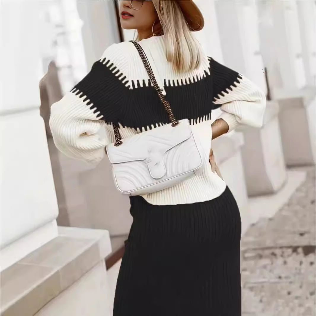 Exclusive Pullover Sweater Set — Black — Size S — Side View