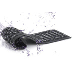 Exclusive Foldable Silicone Keyboard | Bluetooth & Waterproof — Black — Front View