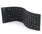 Exclusive Foldable Silicone Keyboard | Bluetooth & Waterproof — Black — Side View