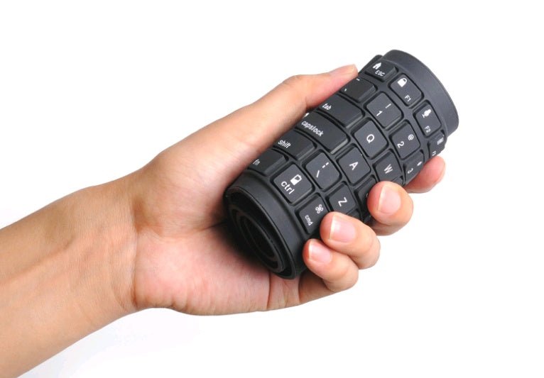 Exclusive Foldable Silicone Keyboard | Bluetooth & Waterproof — Black — Top View