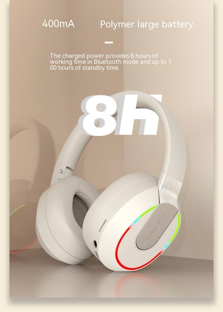 Exclusive Extra Bass Bluetooth Headset | Wireless Deep Bass Headphones — Beige — Alternate View 9