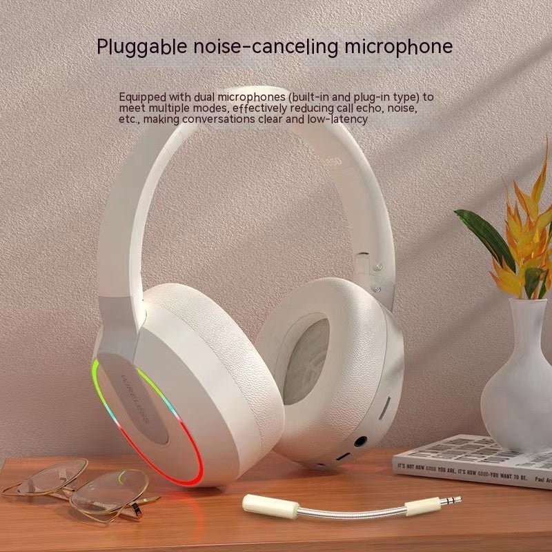 Exclusive Extra Bass Bluetooth Headset | Wireless Deep Bass Headphones — Beige — Side View