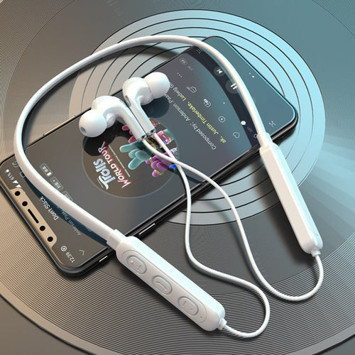 Exclusive Bluetooth Headset Halter Sports Running — BT71 Black — Size USB — Front View