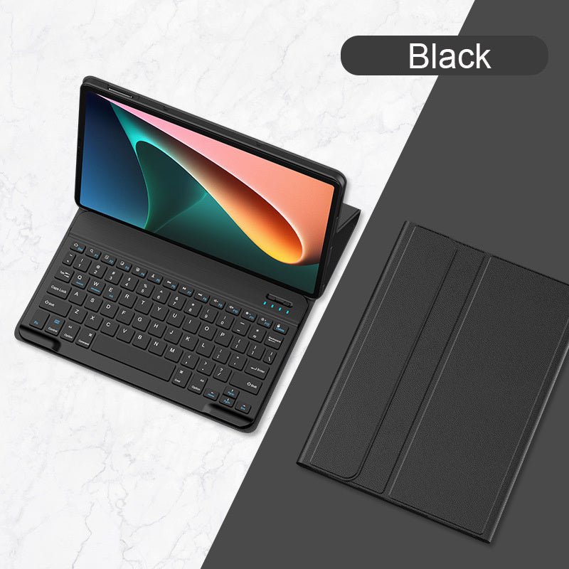 Exclusive Bluetooth Keyboard Holster Tablet Case — Black — Size Keyboard — Width Mi Pad 5or5 Pro — Top View