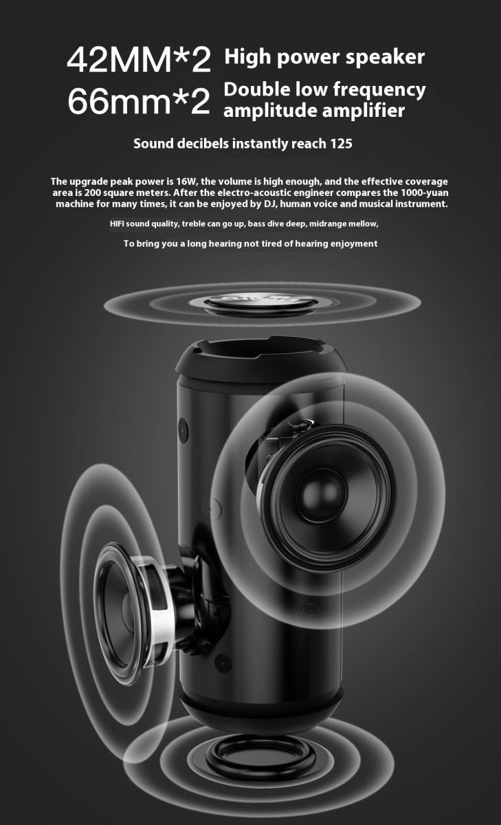 Exclusive Bluetooth Speaker | Portable Wireless Rich Bass — Black Standard Edition — Alternate View 15