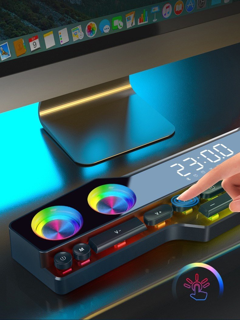 Exclusive Bluetooth Speaker Home Desktop Gaming Computer Stereo — Chinese Version — Size Black — Width USB — Detail View