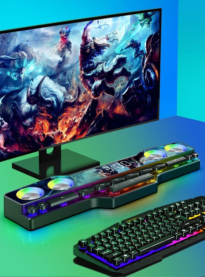 Exclusive Bluetooth Speaker Home Desktop Gaming Computer Stereo — Chinese Version — Size Black — Width USB — Alternate View 7