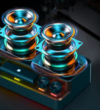 Exclusive Bluetooth Speaker Home Desktop Gaming Computer Stereo — Chinese Version — Size Black — Width USB — Back View