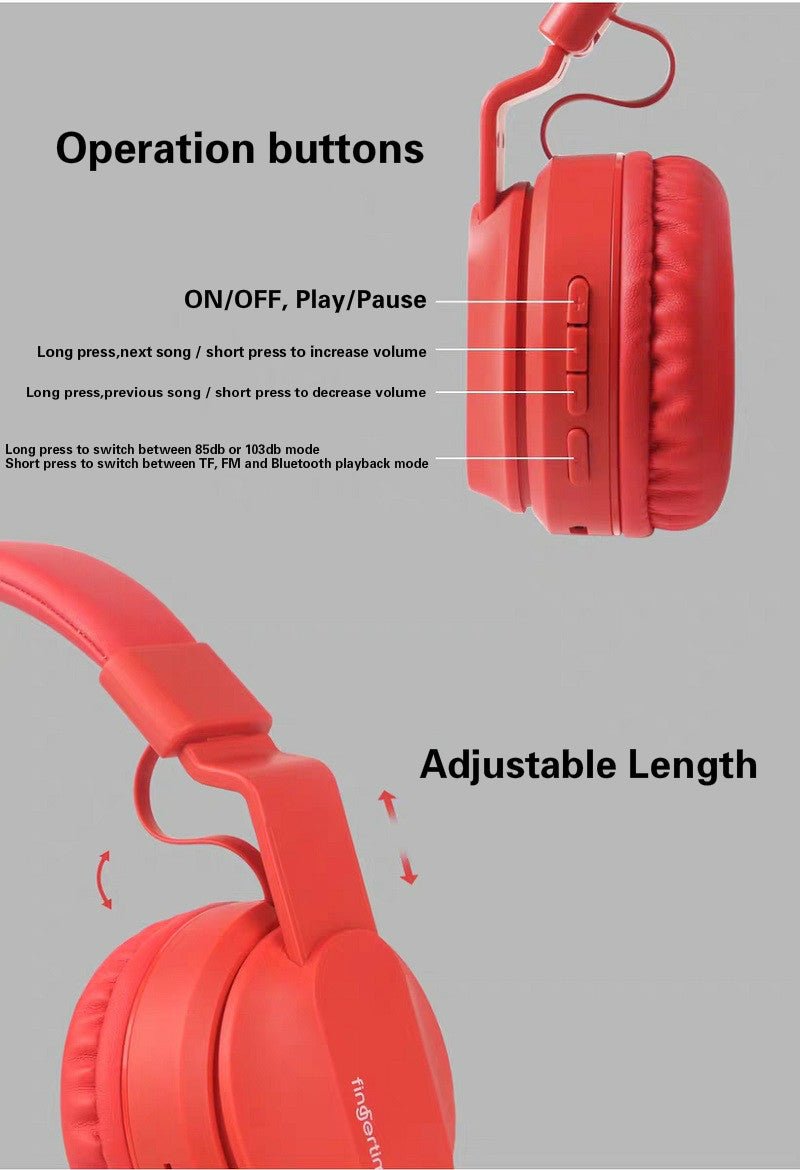 Exclusive Bluetooth Wireless Internet Class TF Card Plug-in Headset — Red — Alternate View 10