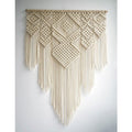 Exclusive Bohemian Macrame Wall Hanging Tapestry Boho Nordic — Beige — Size Cotton rope — Front View
