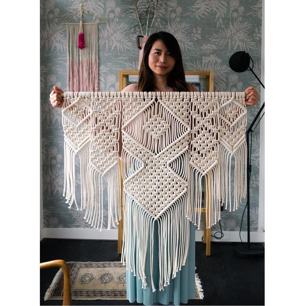 Exclusive Bohemian Macrame Wall Hanging Tapestry Boho Nordic — Beige — Size Cotton rope — Alternate View 9