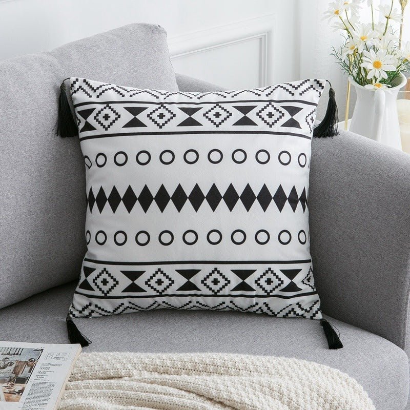 Exclusive Bohemian National Throw Pillow Pillow — A — Size 45x45cm — Back View