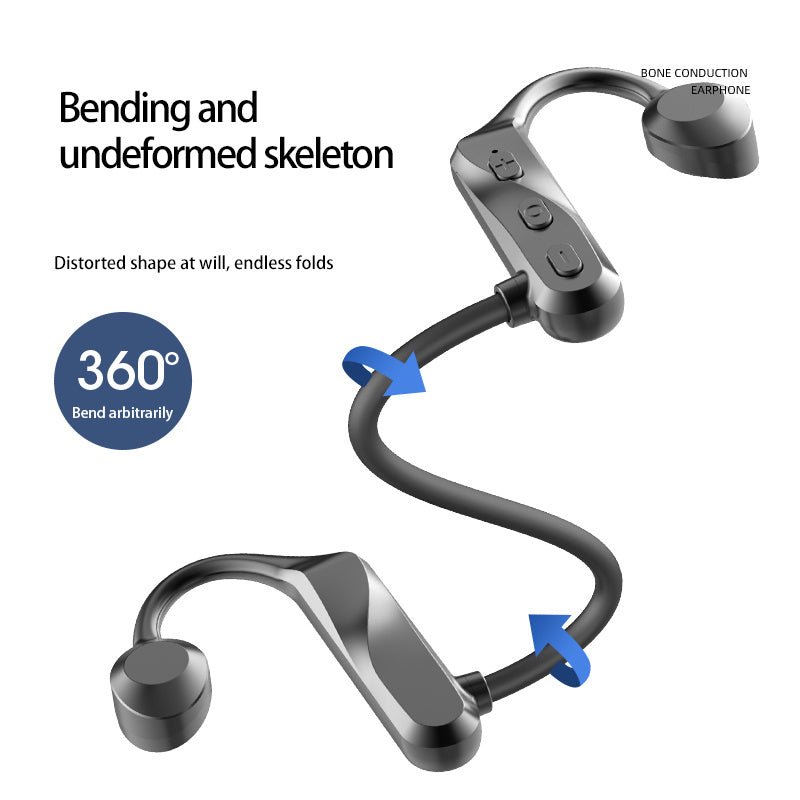 Exclusive Bone Conduction Bluetooth 5.0 Waterproof Headphones — Black — Lifestyle View