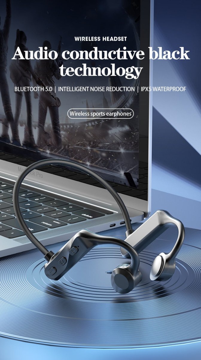 Exclusive Bone Conduction Bluetooth 5.0 Waterproof Headphones — Black — Alternate View 11