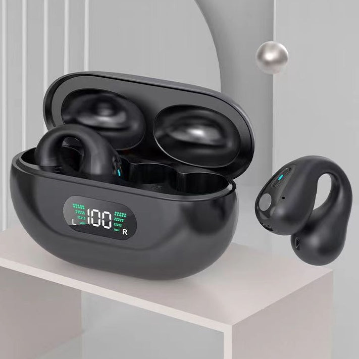 Exclusive Bone Conduction Headphones — Black — Front View
