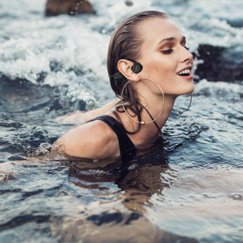 Exclusive Bone Conduction Swimming Headphones | Waterproof MP3 Fitness — Black 8GB RAM — Side View