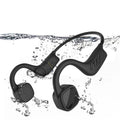Exclusive Bone Conduction Swimming Headphones | Waterproof MP3 Fitness — Black 8GB RAM — Front View
