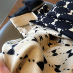 Exclusive Reversible Bow Scarf - Trendy Style — Black Rice Yellow — Size 190x65cm — Top View
