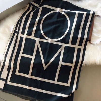 Exclusive Reversible Bow Scarf - Trendy Style — Black Rice Yellow — Size 190x65cm — Alternate View 7