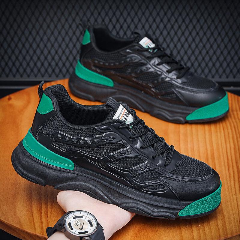 Exclusive Breathable Deodorant Mesh Board Shoes — Black Green — Size 39 — Back View