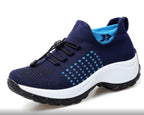 Exclusive Breathable Mesh Socks Running Shoes — Black white — Size 35. — Front View