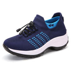 Exclusive Breathable Mesh Socks Running Shoes — Black white — Size 35. — Lifestyle View