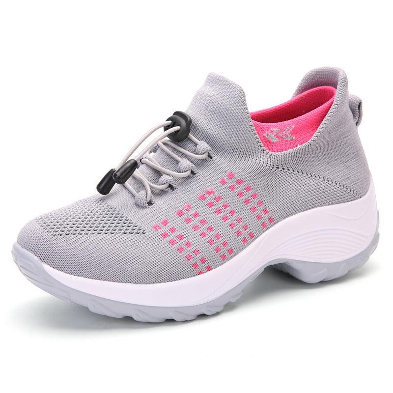 Exclusive Breathable Mesh Socks Running Shoes — Black white — Size 35. — Detail View