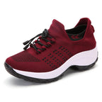 Exclusive Breathable Mesh Socks Running Shoes — Black white — Size 35. — Side View