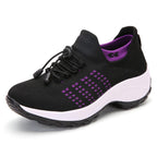 Exclusive Breathable Mesh Socks Running Shoes — Black white — Size 35. — Top View