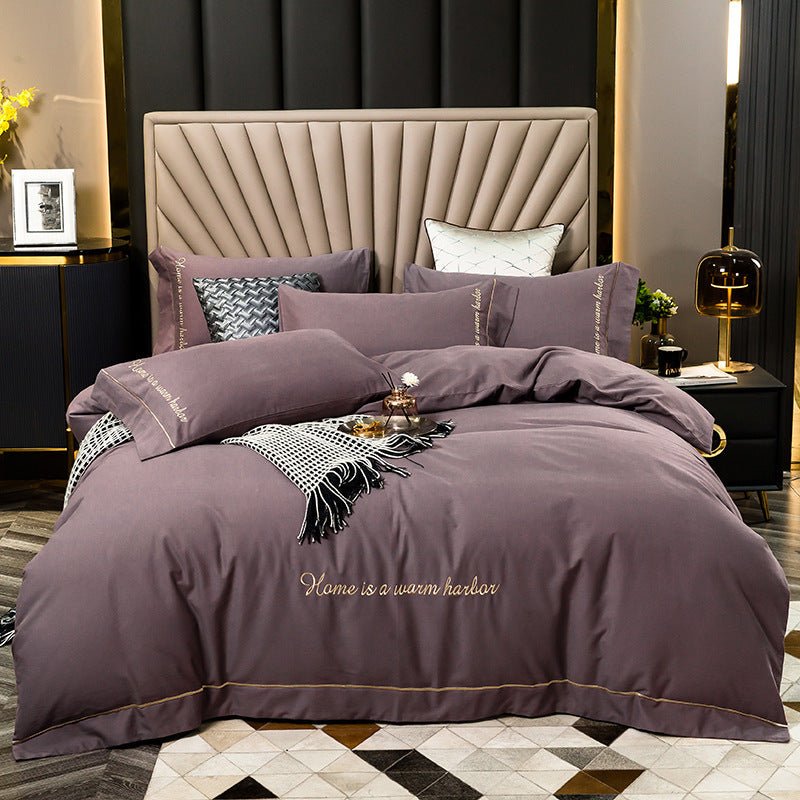Exclusive Brushed Bedding Set | Soft Brushed Sheets Queen King — White — Size Increase — Front View