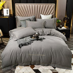 Exclusive Brushed Bedding Set | Soft Brushed Sheets Queen King — White — Size Increase — Alternate View 7