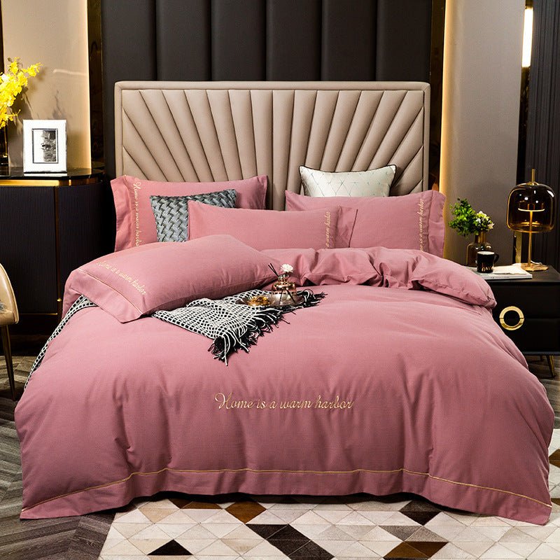 Exclusive Brushed Bedding Set | Soft Brushed Sheets Queen King — White — Size Increase — Detail View