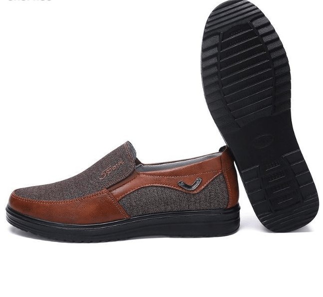 Exclusive Men's Business Casual Soft-Sole Shoes — A Gray — Size 38 — Side View