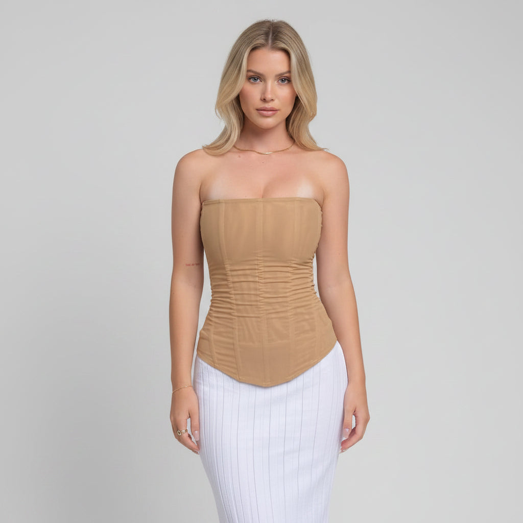 Exclusive Women's Mesh Corset Tube Top ? Backless Crop Tank Streetwear Party Top ? Black ? Size S ? Alternate View 8
