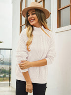 Exclusive Cable-knit Sweater — White — Size S — Top View