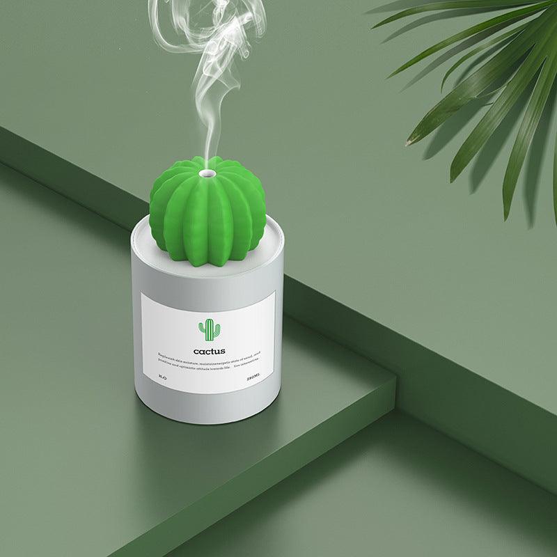 Exclusive Cactus Ultrasonic Aroma Essential Oil Diffuser — Grey — Size USB — Detail View