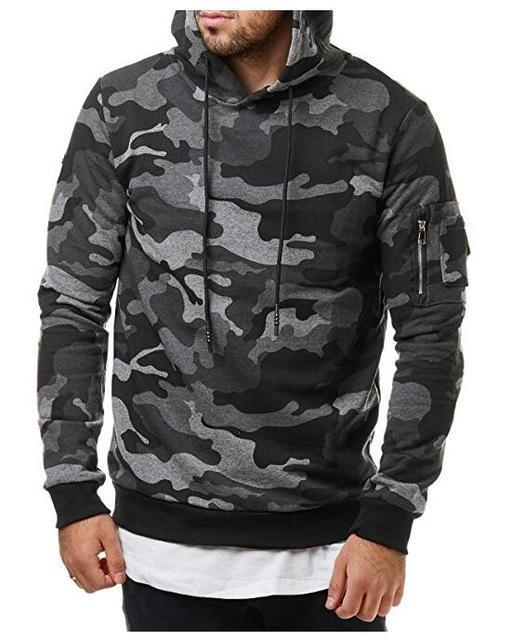 Exclusive Camouflage Hoodies Men | Camo Sweatshirt — Green — Size 3XL — Side View